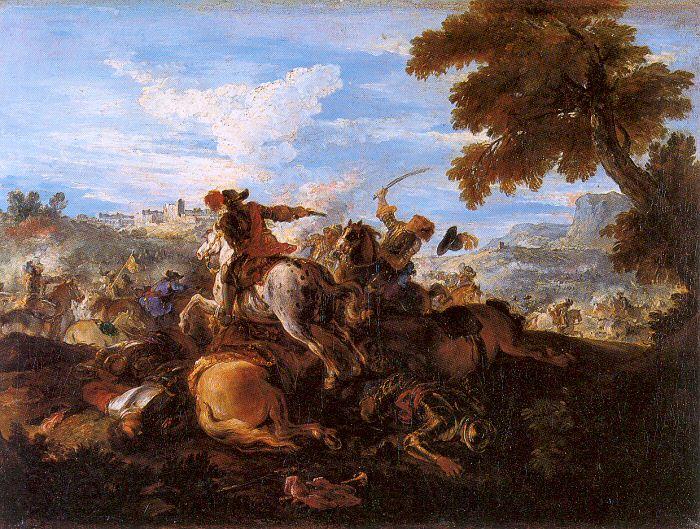 Parrocel, Joseph Cavalry Battle Spain oil painting art